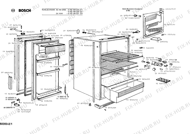 Схема №2 0702174812 KS17W с изображением Крышка для холодильной камеры Bosch 00108883