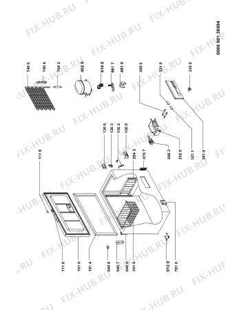 Схема №1 AFG 533-C/H с изображением Криостат для холодильника Whirlpool 481228238229