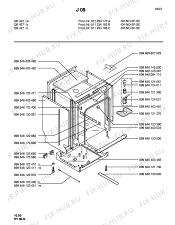 Взрыв-схема посудомоечной машины Husqvarna Electrolux QB427B - Схема узла Section2