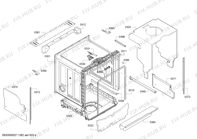 Схема №7 SMV40D10EU SilencePlus с изображением Силовой модуль запрограммированный для посудомоечной машины Bosch 00750231