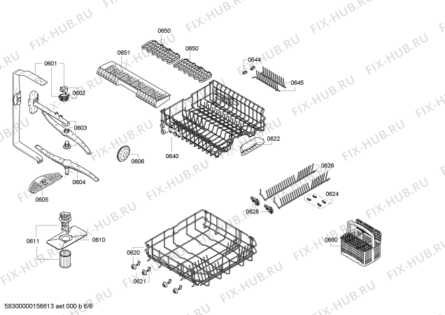 Взрыв-схема посудомоечной машины Bosch SMS40M66EU - Схема узла 06