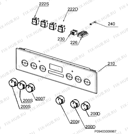 Взрыв-схема плиты (духовки) Aeg Electrolux 47035VD-MN - Схема узла Command panel 037