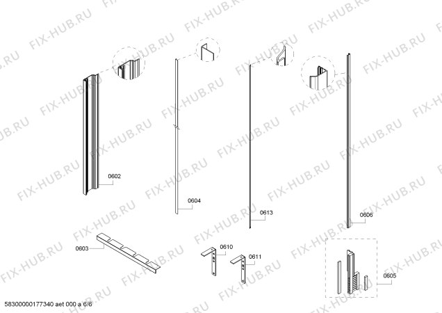 Схема №5 FID18M1EL1 с изображением Крышка для холодильной камеры Bosch 00633997