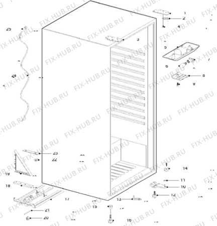 Взрыв-схема холодильника Electrolux ER2646C - Схема узла Cabinet + furniture (extra)