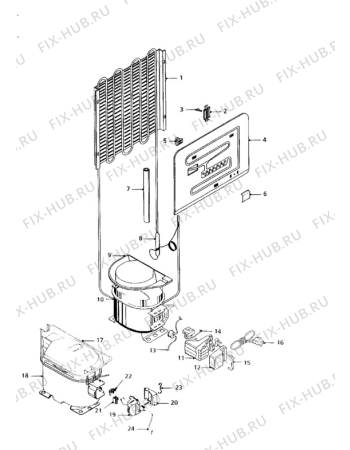 Взрыв-схема холодильника Tricity Bendix EBL5W - Схема узла Cooling system 017