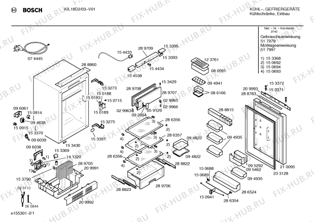 Схема №2 KI32ED1NE с изображением Панель для холодильной камеры Siemens 00153395