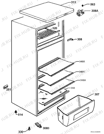Взрыв-схема холодильника Aeg S72309DSW1 - Схема узла Housing 001