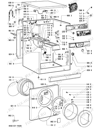 Схема №2 AWO37615S (F092614) с изображением Обшивка для стиралки Indesit C00317371