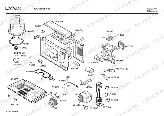 Схема №2 3WT3047XP с изображением Жернов для микроволновой печи Bosch 00189020