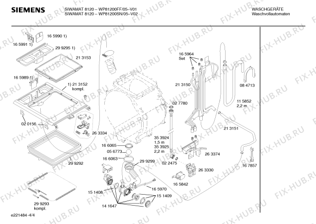 Схема №4 WP81200SN SIWAMAT 8120 с изображением Инструкция по эксплуатации для стиралки Siemens 00523810