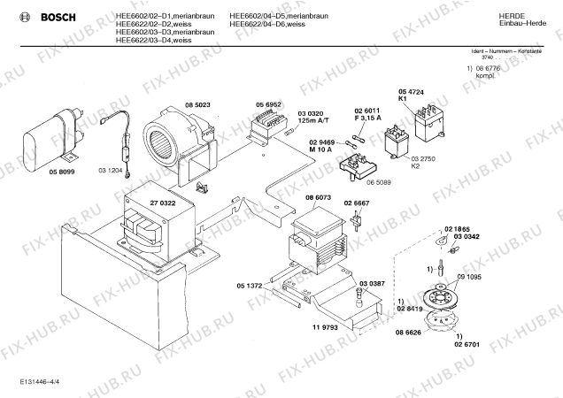 Схема №4 HEE6622 с изображением Панель для плиты (духовки) Bosch 00282201