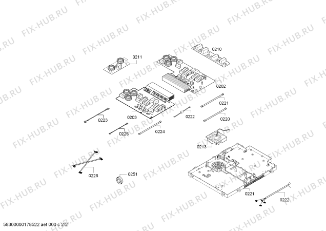 Взрыв-схема плиты (духовки) Siemens EH875MP17E IH6.1 - Flex - Схема узла 02