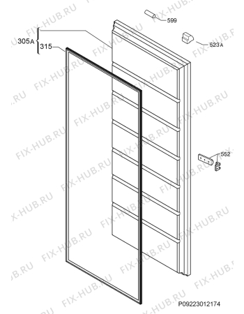 Взрыв-схема холодильника Aeg AGN71800S0 - Схема узла Door 003