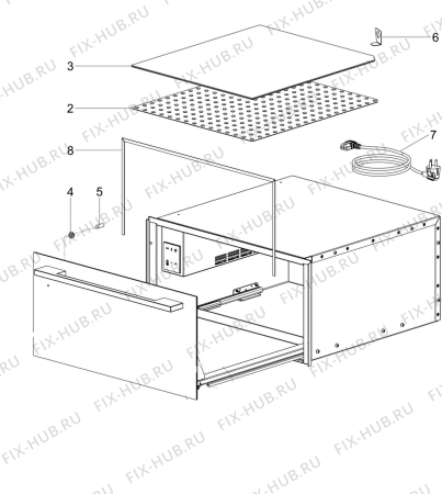 Взрыв-схема комплектующей Electrolux WS290SLCN - Схема узла Housing, inner