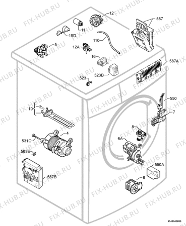 Взрыв-схема стиральной машины John Lewis JLWM1405 - Схема узла Electrical equipment 268