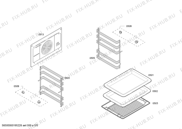 Схема №5 HBA34B162 H.BO.NP.L3D.IN.GLASS.B1a.N.E3_COT/ с изображением Модуль управления, запрограммированный для электропечи Bosch 11017160