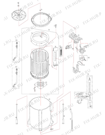 Взрыв-схема комплектующей Zanussi QB70 - Схема узла Functional parts