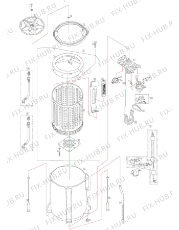 Взрыв-схема комплектующей Zanussi ZTL90 - Схема узла Functional parts