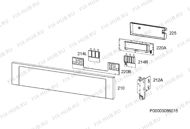 Взрыв-схема плиты (духовки) Rex Electrolux FQ203BEV - Схема узла Command panel 037