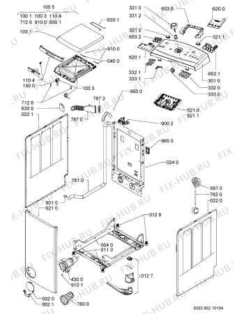 Схема №2 AWE 8629 с изображением Обшивка для стиральной машины Whirlpool 480111103019