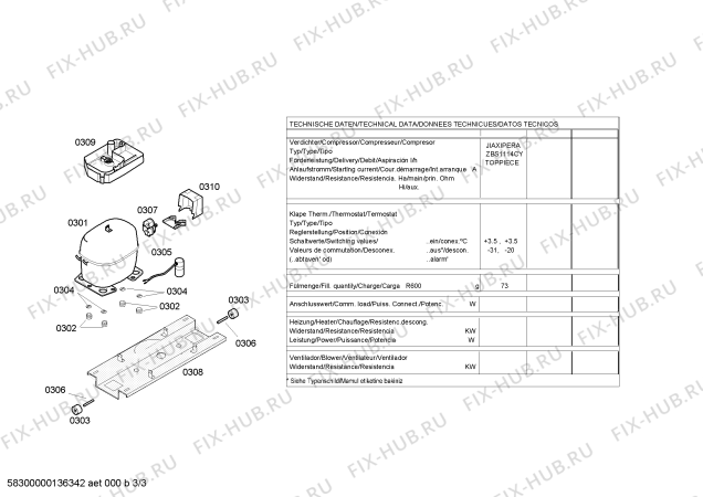 Взрыв-схема холодильника Siemens KG33VY40 - Схема узла 03