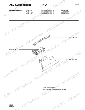 Взрыв-схема плиты (духовки) Aeg 7010E-D - Схема узла Section1