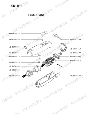 Взрыв-схема блендера (миксера) Krups F7517A10(Q) - Схема узла AP002391.4P2