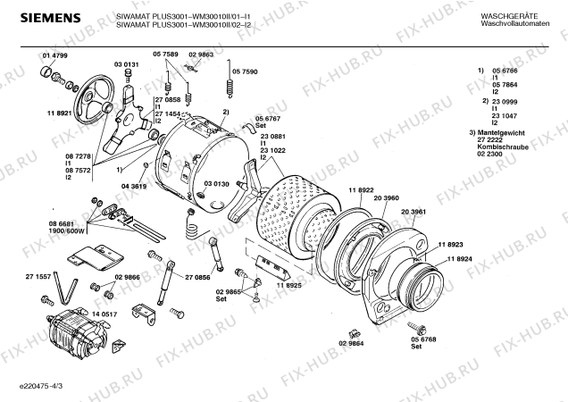 Схема №3 WM30010II SIWAMAT PLUS 3001 с изображением Панель для стиралки Siemens 00271556