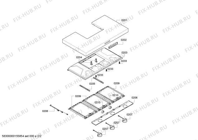 Взрыв-схема вытяжки Bosch DWB09E150 - Схема узла 02