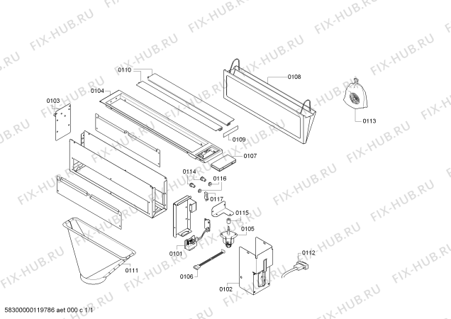 Схема №1 VL430107 с изображением Кабель для вытяжки Bosch 00641167