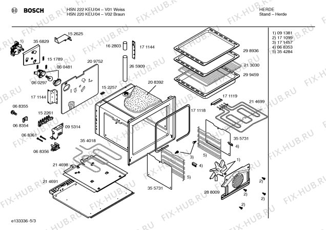 Схема №5 HSN220KEU с изображением Ручка конфорки для электропечи Bosch 00174371