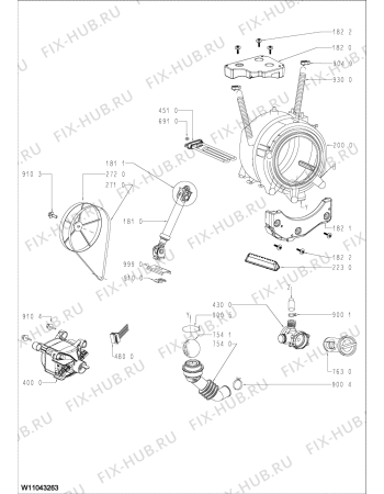 Схема №1 PFLS 51201P с изображением Электромотор для стиральной машины Whirlpool 481010520591