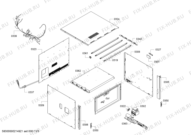 Схема №5 COA565GS0A с изображением Панель управления для духового шкафа Bosch 00777017