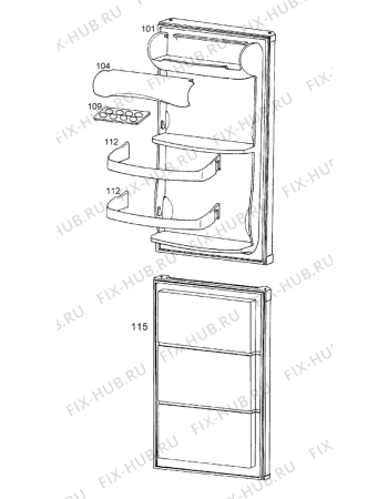 Взрыв-схема холодильника Zanussi ZK21/10-1B - Схема узла Door 003