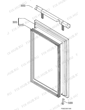 Взрыв-схема холодильника Arthurmartinelux AUU1171 - Схема узла Door 003