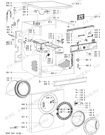Схема №2 AWM 6614 WP с изображением Декоративная панель для стиралки Whirlpool 480111100541