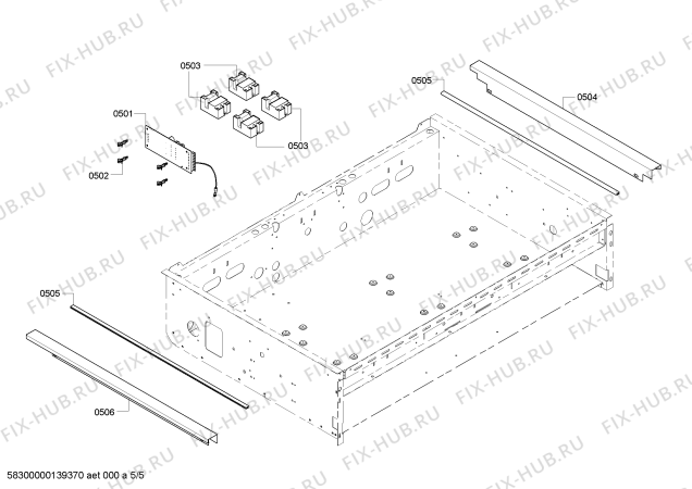 Схема №5 PCG484EC с изображением Труба для плиты (духовки) Bosch 00664713