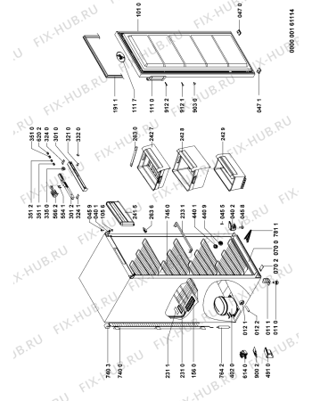Схема №1 CV S75/S AP с изображением Часть корпуса для холодильной камеры Whirlpool 480132101548