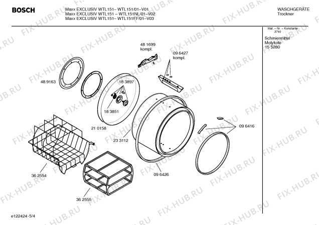 Взрыв-схема сушильной машины Bosch WTL151NL Maxx EXCLUSIV WTL151 - Схема узла 04