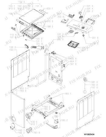 Схема №2 WAT Prime 552 SD с изображением Обшивка для стиралки Whirlpool 481010817122