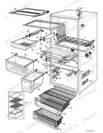 Взрыв-схема холодильника Electrolux ENB5298X - Схема узла Section 4