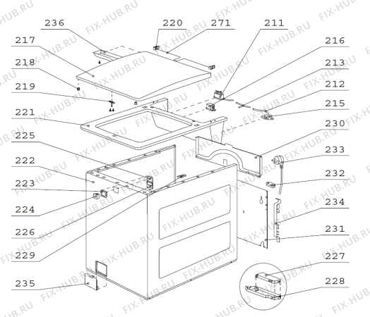 Взрыв-схема стиральной машины Gorenje Compact 1000 Ekolife W400A01A FI   -White compact (900002882, W400A01A) - Схема узла 02