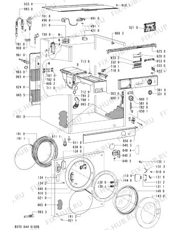 Схема №2 WAI 2640 с изображением Блок управления для стиралки Whirlpool 481221470507