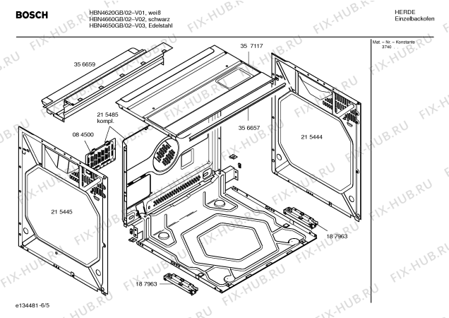 Схема №5 HBN4620GB с изображением Инструкция по эксплуатации для духового шкафа Bosch 00582504