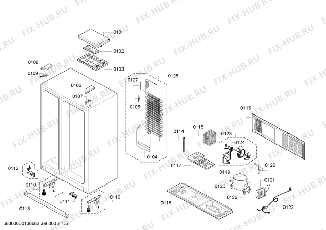 Схема №4 KA69NV30TI с изображением Лопасти вентилятора для холодильника Siemens 00616134
