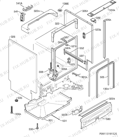 Схема №11 F55402VI0P с изображением Блок управления для посудомойки Aeg 973911676006084
