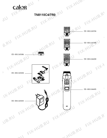 Схема №1 TN8110C4/7R0 с изображением Запчасть для электрофена Calor CS-00116605