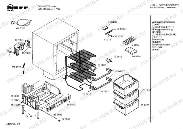 Схема №3 G4344X0 GU12C с изображением Инструкция по эксплуатации для холодильной камеры Bosch 00526331