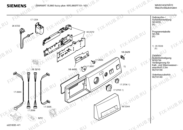 Схема №3 WXL860FF SIWAMAT XL 860  fuzzy plus с изображением Панель управления для стиралки Siemens 00365508