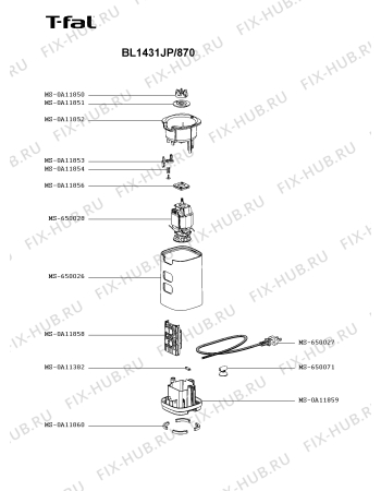 Схема №3 BL143GJP/870 с изображением Чаша для электроблендера Seb MS-650033